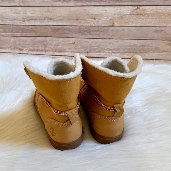 Timberland Wheat Dausette Fleece Fold Down Boots - Picture 6 of 8